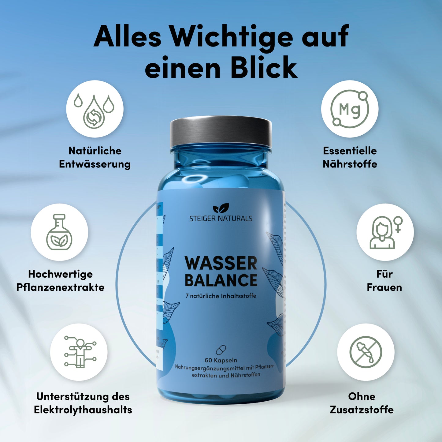 6er Set Wasser Balance - natürlicher Entwässerungs-Komplex